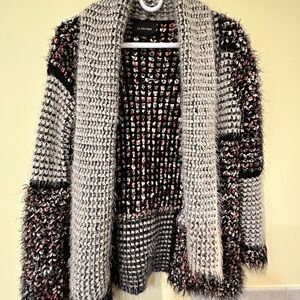 Women's Gray and Black Sweater